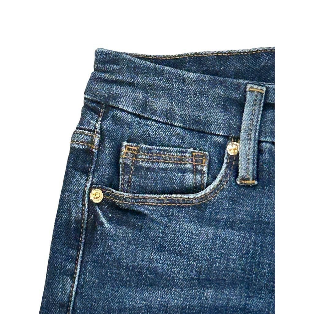 Good American Skinny Jeans Women Size 0 Dark Blue Distressed - Picture 4 of 9